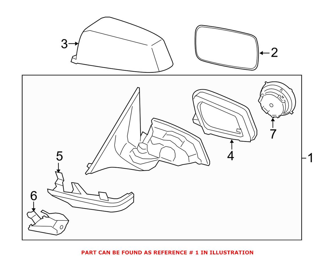 BMW Door Mirror - Front Driver Side 51167282173